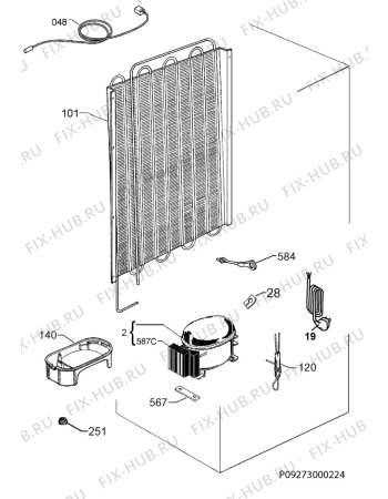 Взрыв-схема холодильника John Lewis JLWFF1554W - Схема узла Cooling system 017